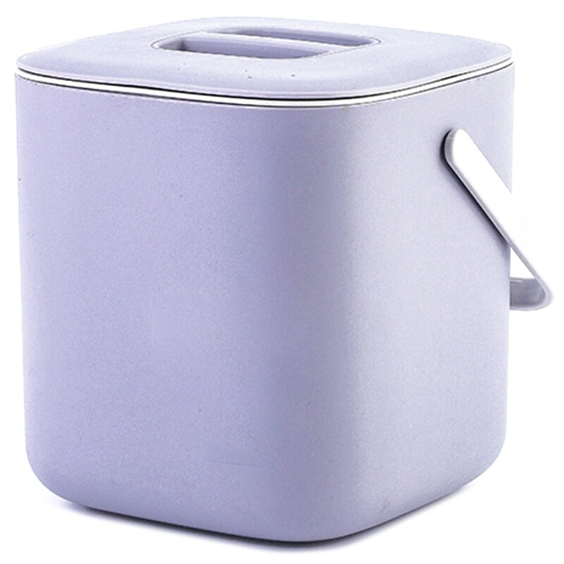 Plastic Kitchen Food Waste Trash Can Compost with Drainer Rubbish Container Organizer Accessories Tools: Light Gray