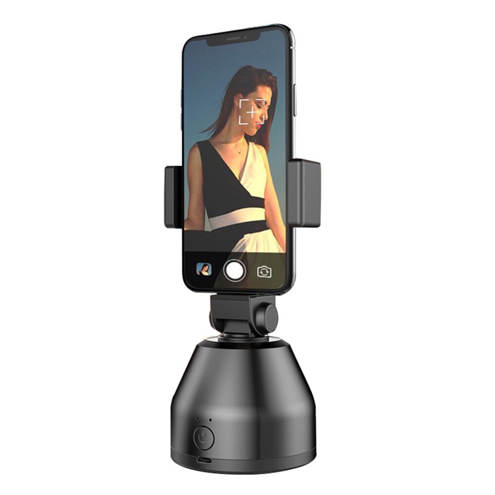 Auto Schieten Selfie Stok Statief Follow 360 ° Rotatie Gezicht Object Tracking Smart Ai Gimbal Stand Voor Iphone Xiaomi Huawei: Black