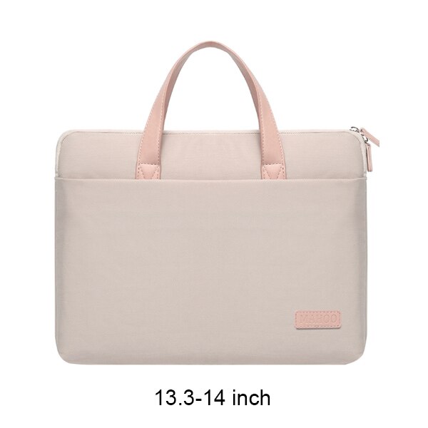 Maletines portátiles a prueba de golpes para mujer, bolsa de ordenador, bolso de mano para documentos de negocios, bolsa de mensajero, accesorios: Pink 13.3-14 inch