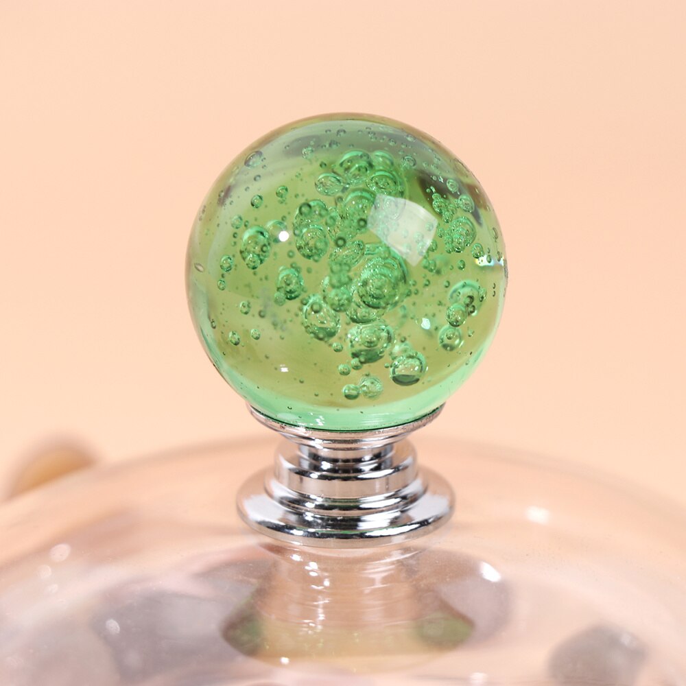 4 Set Single Hole Silver Base Lade Knop Bubble Bal Kast Lade Deurklink Met Schroeven Voor Home Office (wit, 1 Schroef, 4