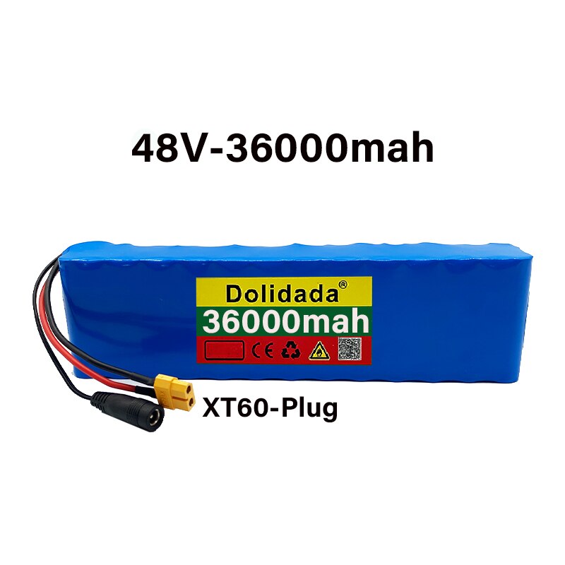E-fahrrad batterie 48v 36Ah 18650 Lithium-ionen akku 13S2P Fahrrad Wandlung Bausatz bafang 1000w und 54,6 V 2A Ladegerät + XT60/T Stecker: 48V36Ah XT60