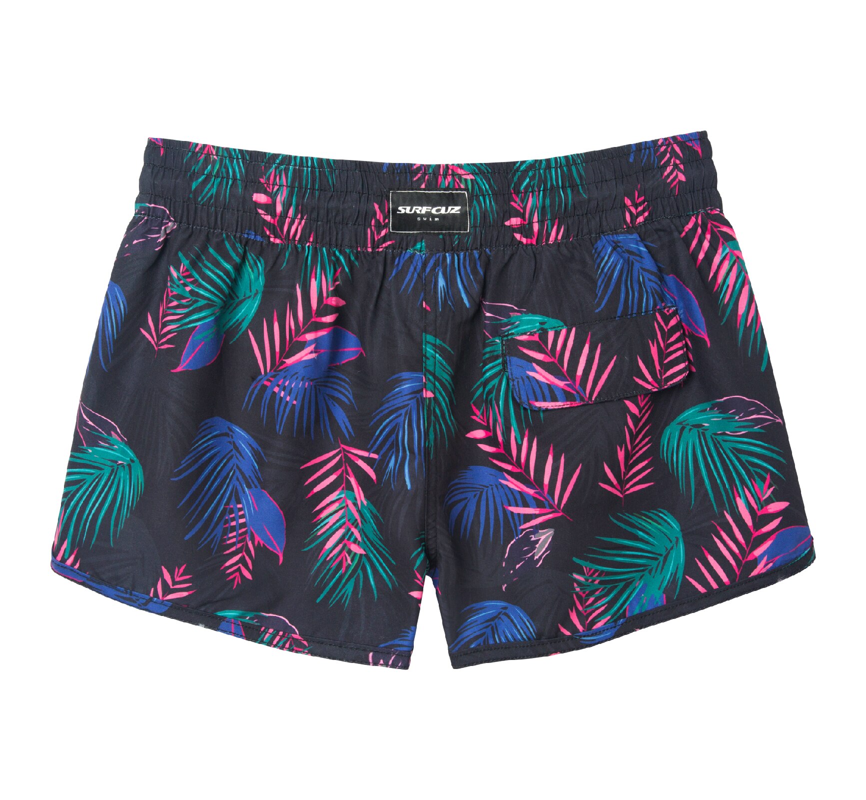 Surfcuz Vrouwen Board Shorts Quick Dry Trekkoord Surfen Sport Shorts Beachwear Leaf Print Zomer Zwemmen Shorts Met Zakken