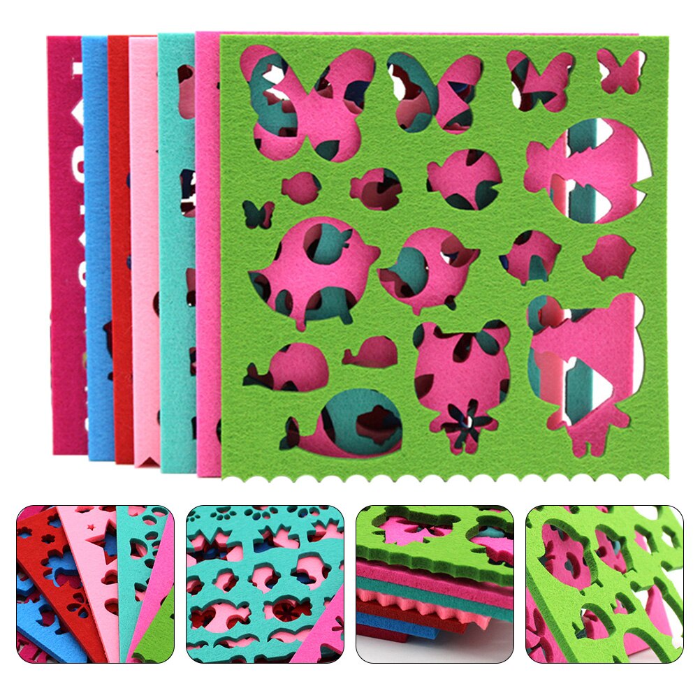 14 pcs Wool Felt Shape Needle Felt DIY Craft Stencil Applique Craft