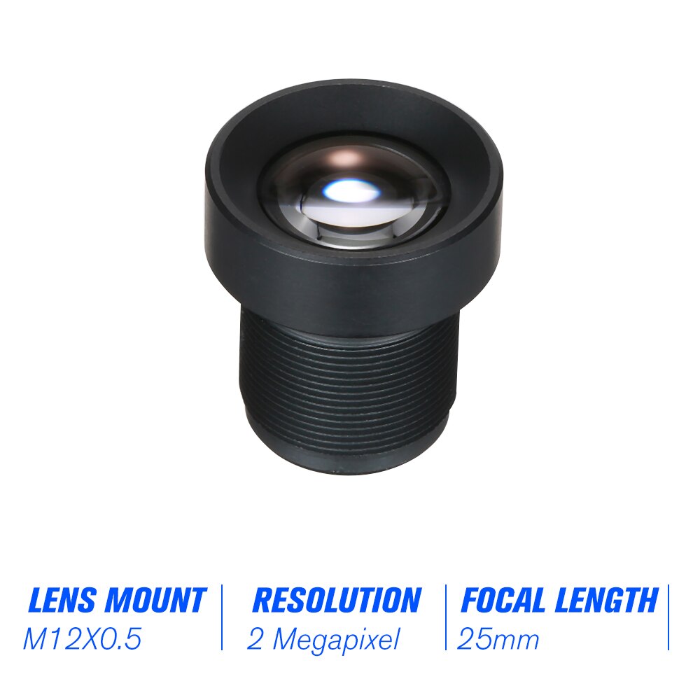1/3" 25mm Lens CCTV Lens M12 Mount Lens Wide Viewing Angle 12 Degree 2.0 MP Suitable for 1/3" & 1/4" CCTV Security Camer Sensor