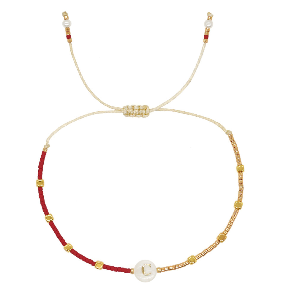 Kkbead Miyuki Pulseras Sieraden Voor Vrouwen 26 Eerste Armband Cadeau Sieraden Schelp Letter A ~ Z Alfabet Armbanden