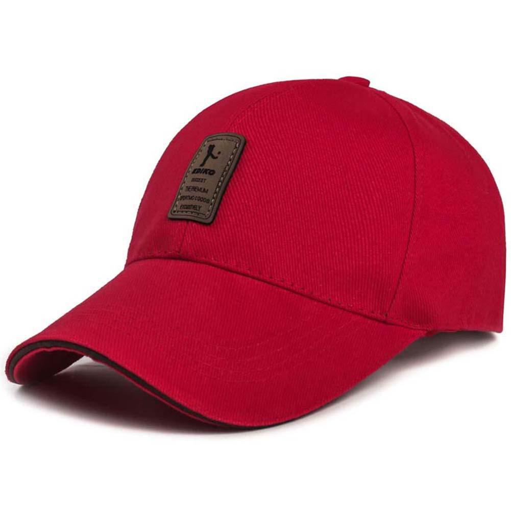 Sports Men Women Beach Cap Summer Plain Curved Outdoor Sun Block Baseball Cap Adjustable Hat: Red