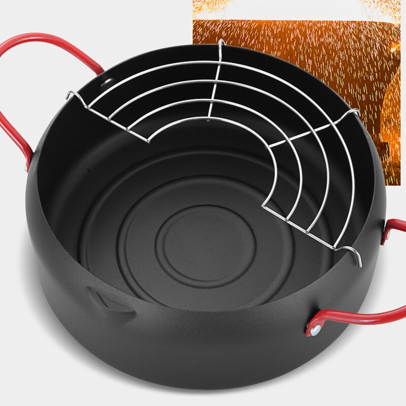 Japanese Style Deep Frying Pot Tempura Frter Pan Maifan Stone Pancake Skillets Steak Grill Pan Fryer Pot Kitchen Cooking Tools