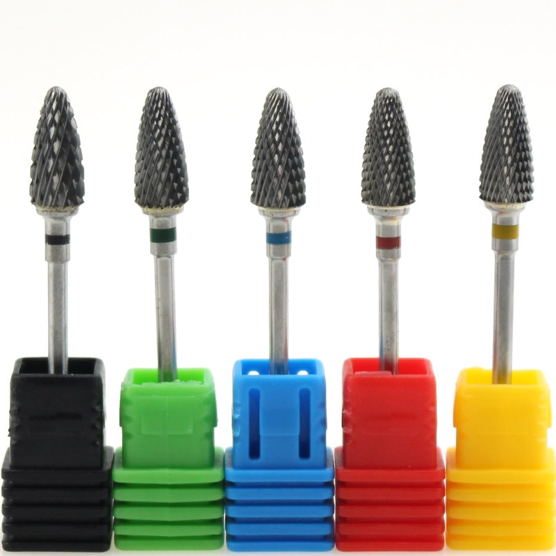 Cortador de uñas de carburo de 5 tipos fresadora máquina de manicura rotatoria brocas de uñas eléctricas accesorios de máquina de limpieza de cuticura