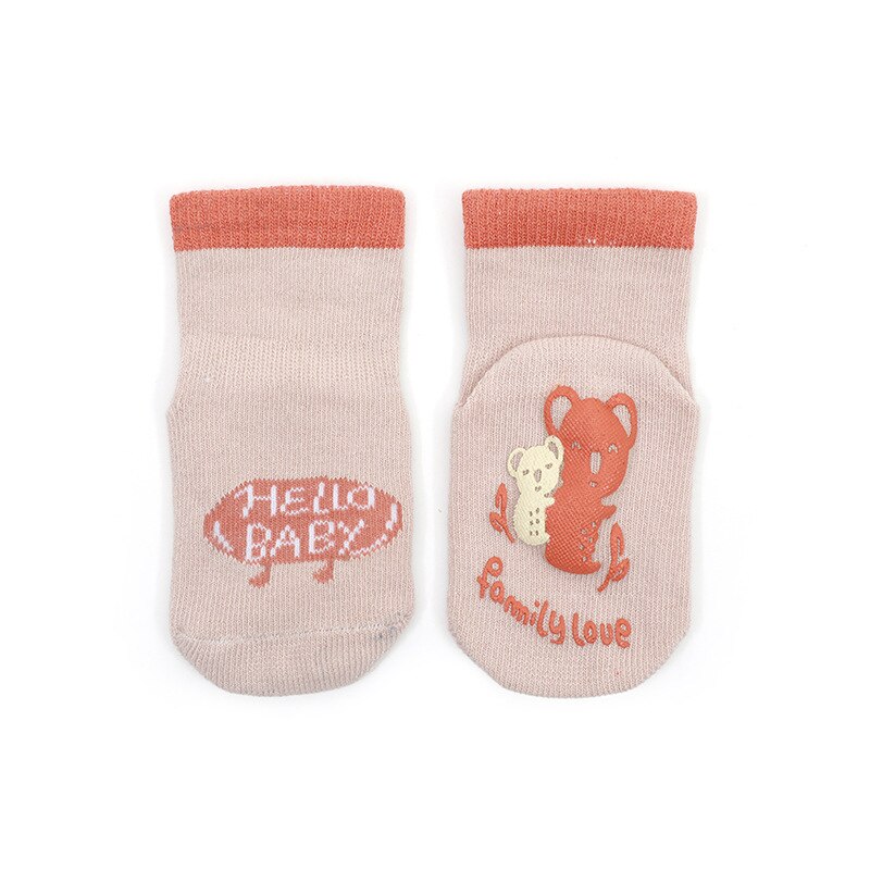 Frühling und Herbst freundlicher Socken Karikatur Abgabe Nicht-Unterhose Baby Mädchen Boden Socken Kleinkind Socken Komfortable Jungen Socken: khaki / M 1-3T