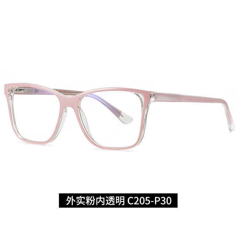 Adult Blue Light Blocking Rectangle Gaming Reading Learning Computer Mobile Clear Eyes Digital Products Glasses: Pink clear