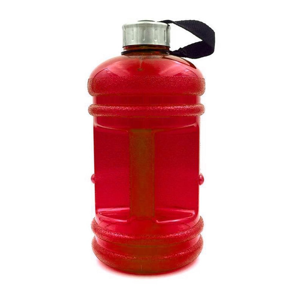 Botella de agua multifunción con forma de mancuerna, 2,2 L, gran capacidad, portátil, deporte, gimnasio, Fitness, tapa de empuje, hervidor de agua con mango,