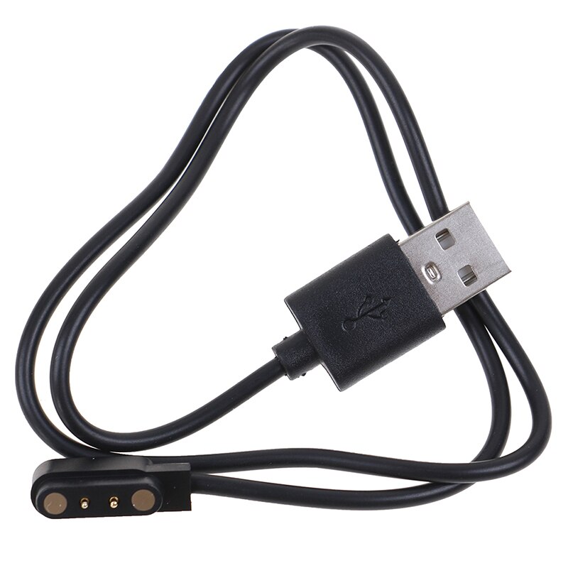 Universal magnetisk 2 -polet 4mm afstandsarmbånds opladningskabel til smart ur: Sort