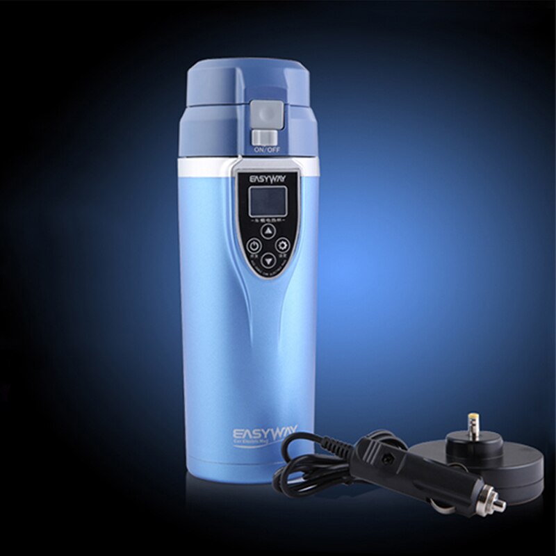 EASYWAY 12 V 24 V coche calentador taza mejor 350 mL ABS Acero inoxidable coche calefacción eléctrica taza de agua café té