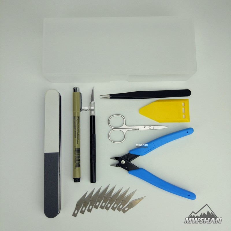 MWS Basic Tool Set for Tamiya Trumpeter Meng Gundam Palsitc Model Kits DIY Suite Of Tools Hobby Accessory
