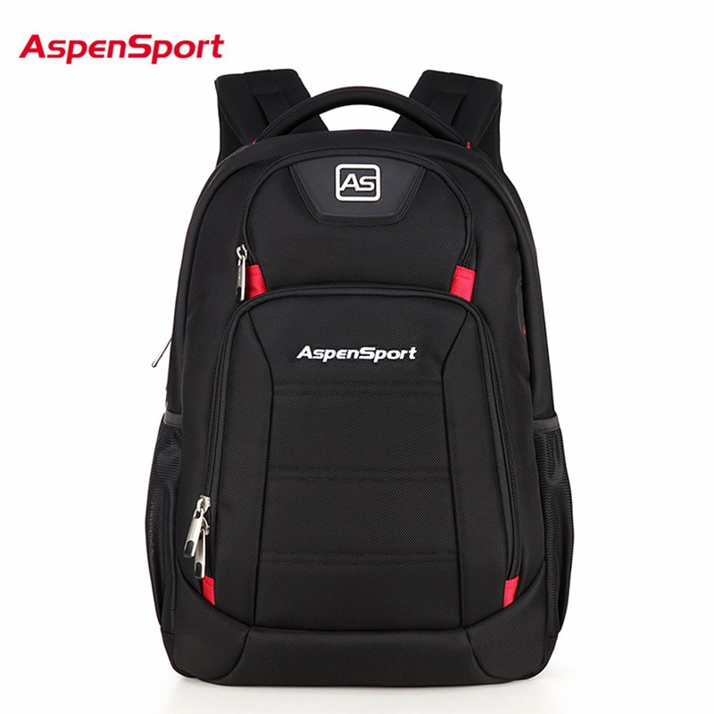 AspenSport Mannen Laptop Rugzakken Grote Computer Tassen Fit onder 16 Inch Reizen Notebook Waterdicht voor College school Jongen Zwart