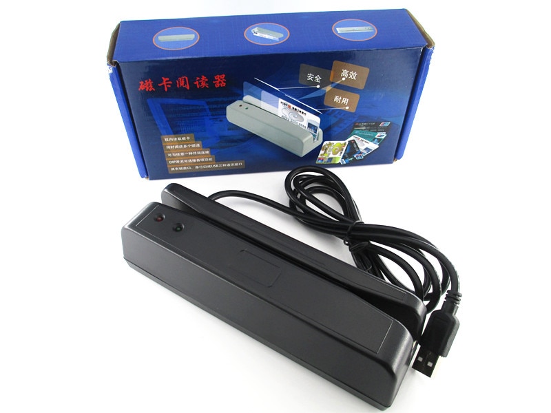 USB Universal Magnetic Card Barcode Reader Stripe Bidirectional Track 2 black white colors