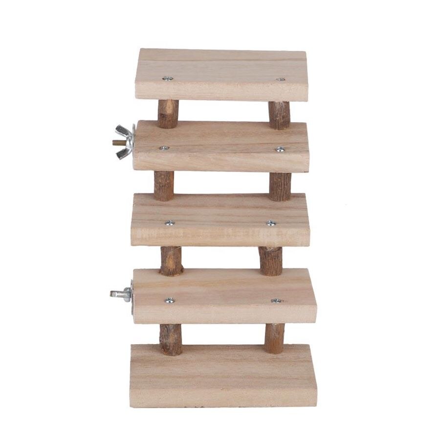 Escalera para hámster de 5 capas, juguete de madera Natural, escalera para hámster, escalera para loros, juguete para escalar, escaleras, juguetes para mascotas, accesorios para jaula de , juguetes para mascotas