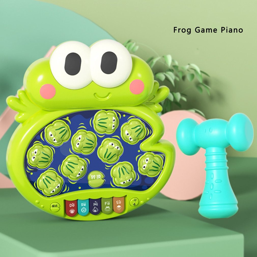 Frog Hit Hamster Percussion Game Machine Toy Frog Percussion Electronic Piano With Light Music Parent-child Interactive Toy