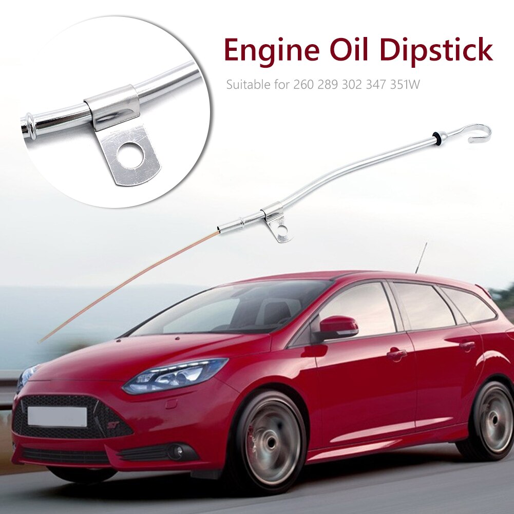 Chrome Steel Oil Dipstick w/ Tube for SBF 260 289 302 347 351W 1965-1987