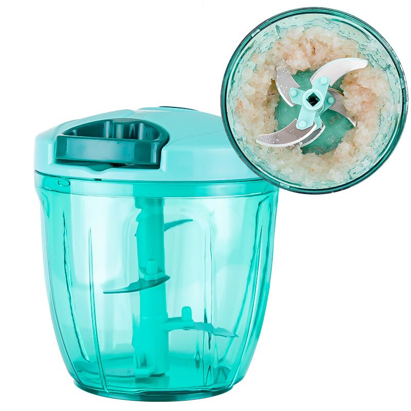 Picadora de carne YAJIAO multifunción de 900ML, procesador de alimentos para cocina, carne, fruta, Salsa, pimienta, cebolla, nuez, picadora manual: 900ML