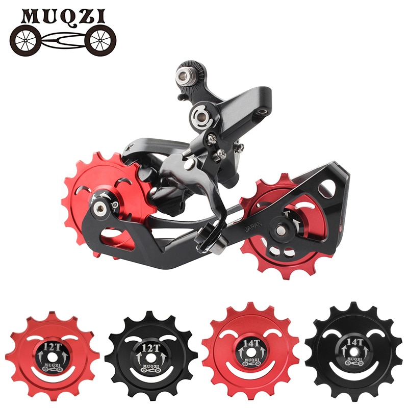 MUQZI Bike 12T 14T Rear Derailleur Jockey Wheel Ceramic Bearing Guide Wheel MTB Road Bicycle Aluminum Alloy Pulley Idler