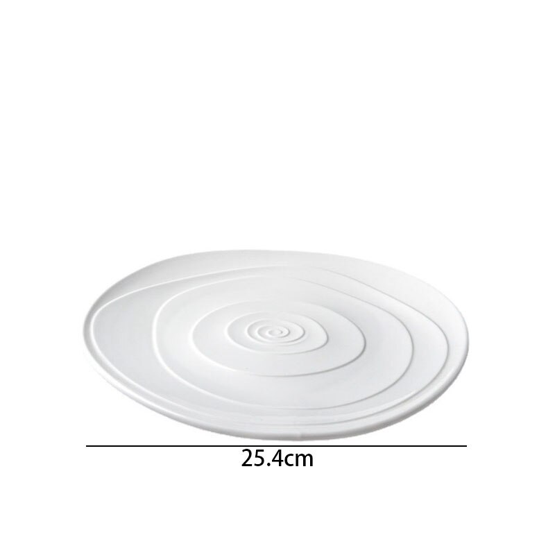 Modern Ceramic Plate Irregular Thread Decorative Western Restaurant Dessert Plates Home Breakfast Desktop Bread Pan: medium