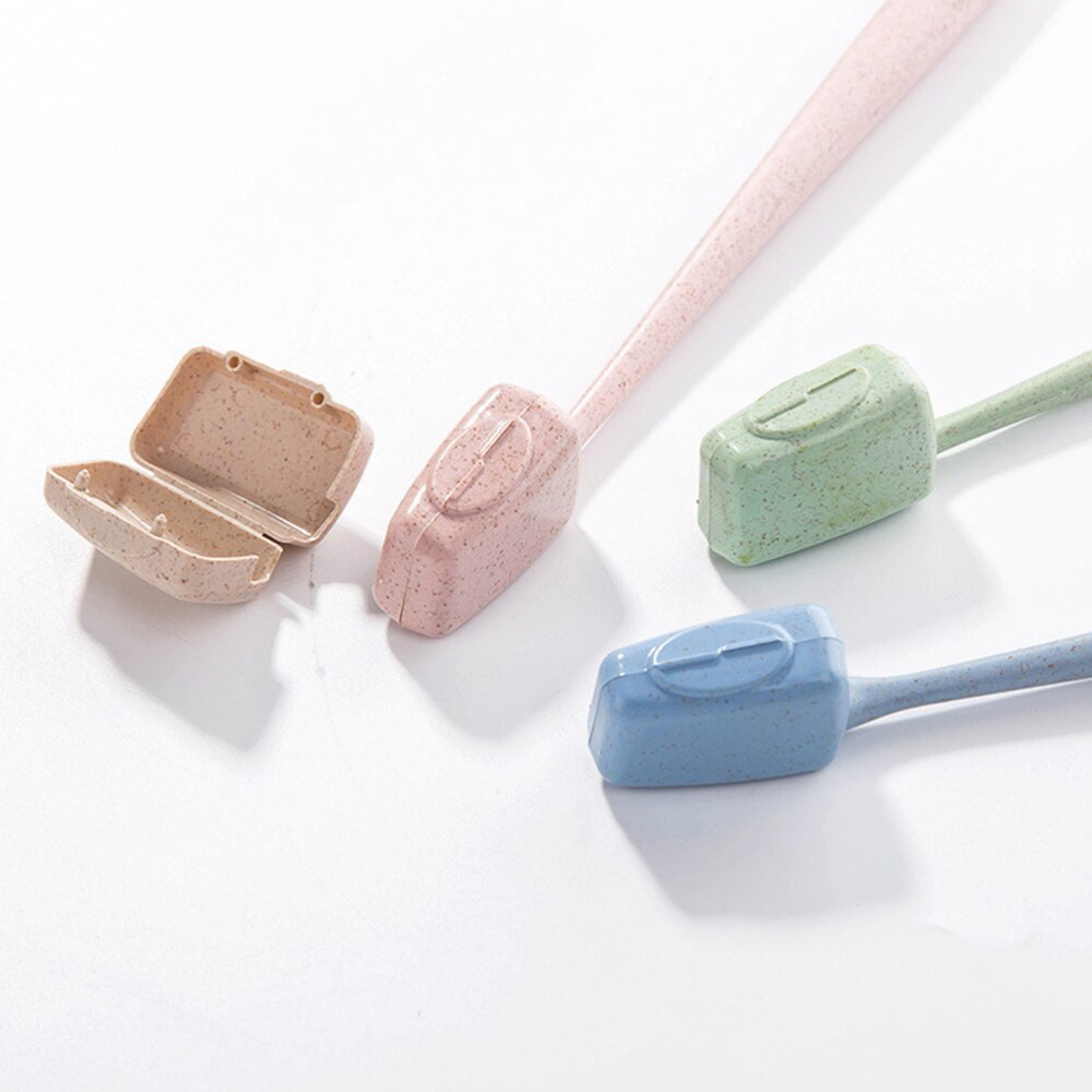 36pcs Wheat Straw Toothbrush Head Cover Dustproof Waterproof Protector Cover for Outdoor Travel(Random Color)