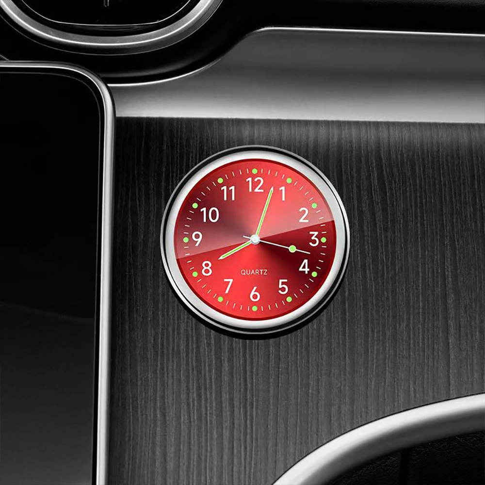 Automobil Uhr Armaturenbrett Auto Uhr Innen Dekor Tragbare Mini Uhr Dekoration Leuchtende Analog Uhr Ornamente Für Autos: Orange
