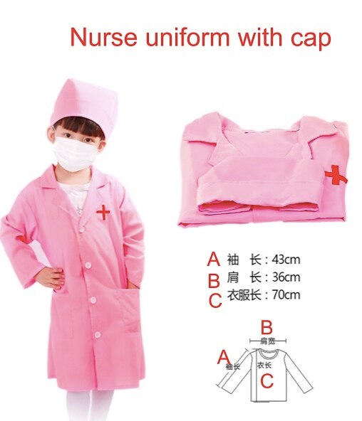 Pretend doctor nurse play toy wooden role play set Durable Nurse Injection Tool Wooden Simulation Medicine Box Study Case: Nurse Uniform