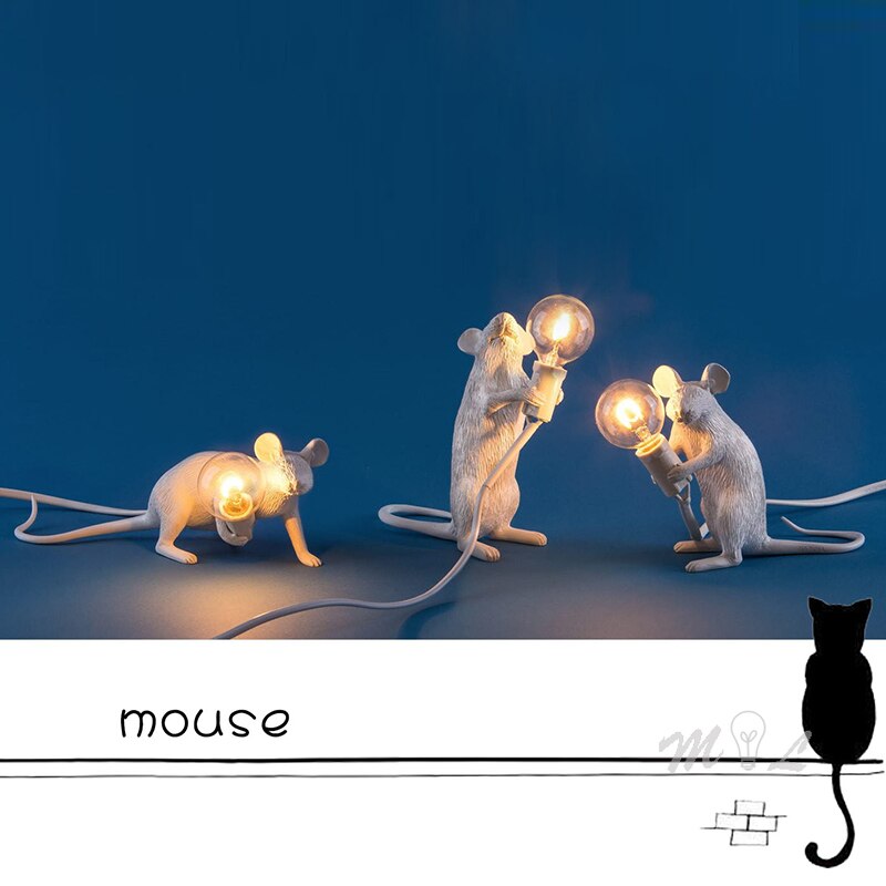 Maus Lampe Moderne Ratte Neben Lampe Kleine Mini Heimat Deko LED Nacht Lichter Dekorative Lampe Schreibtisch Lichter freundlicher Schlafzimmer Lampe e12