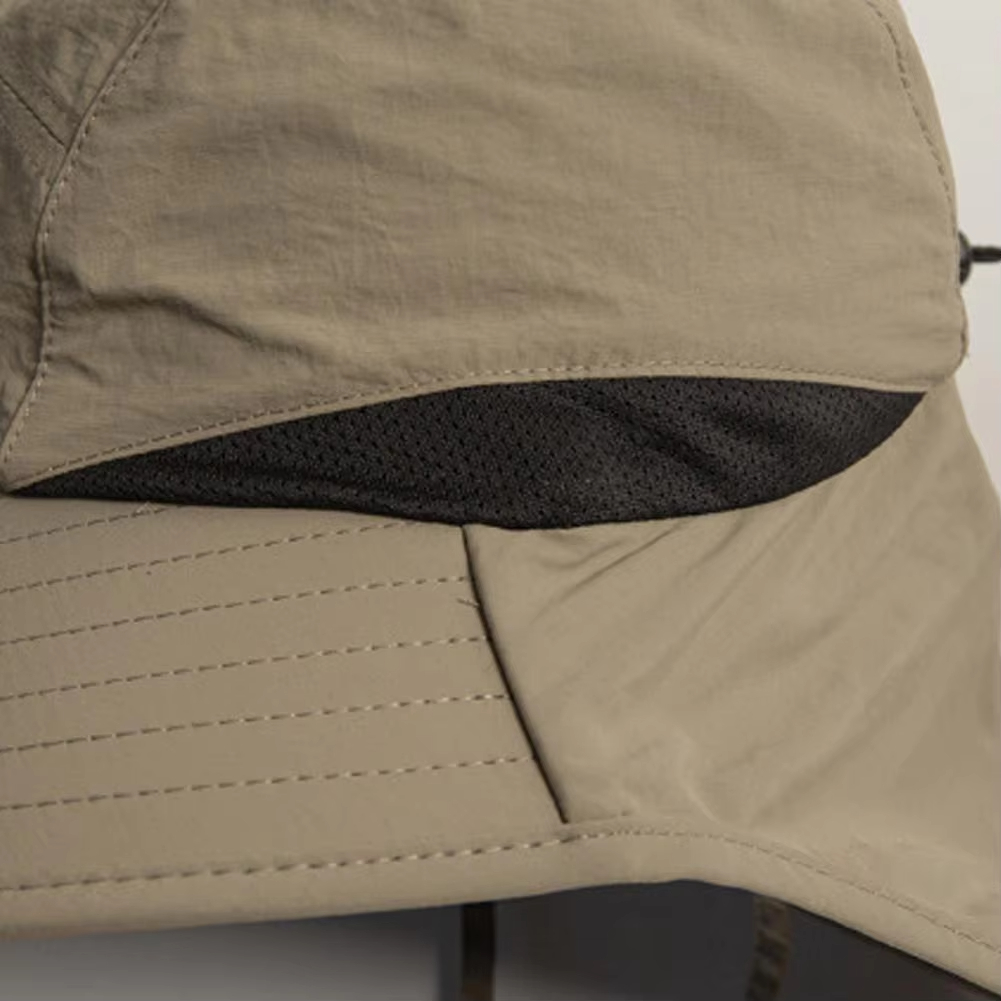 Zomer anti-uv-pet mesh ademende hoed met brede rand panama visserspet waterdichte sneldrogende unisex nekbeschermingshoed