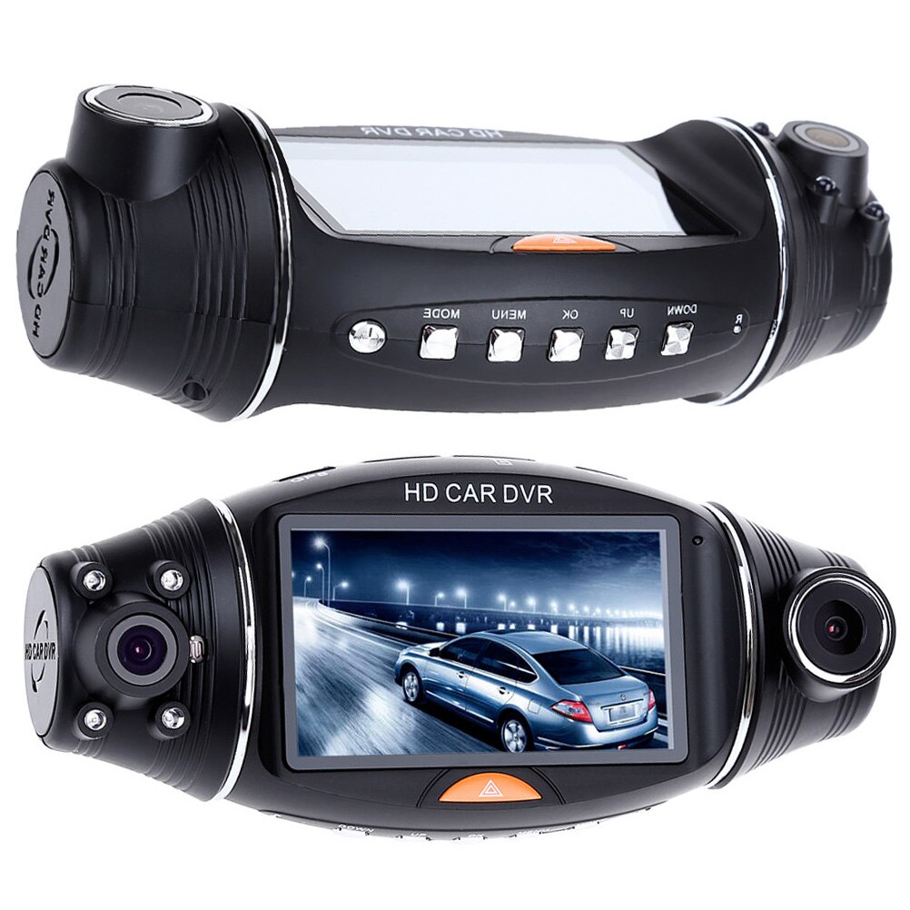 1PC HD double caméra lentille voiture DVR véhicule enregistreur grand angle capteur de gravité voiture DVR caméra enregistreur voiture vidéo enregistreur avec GPS