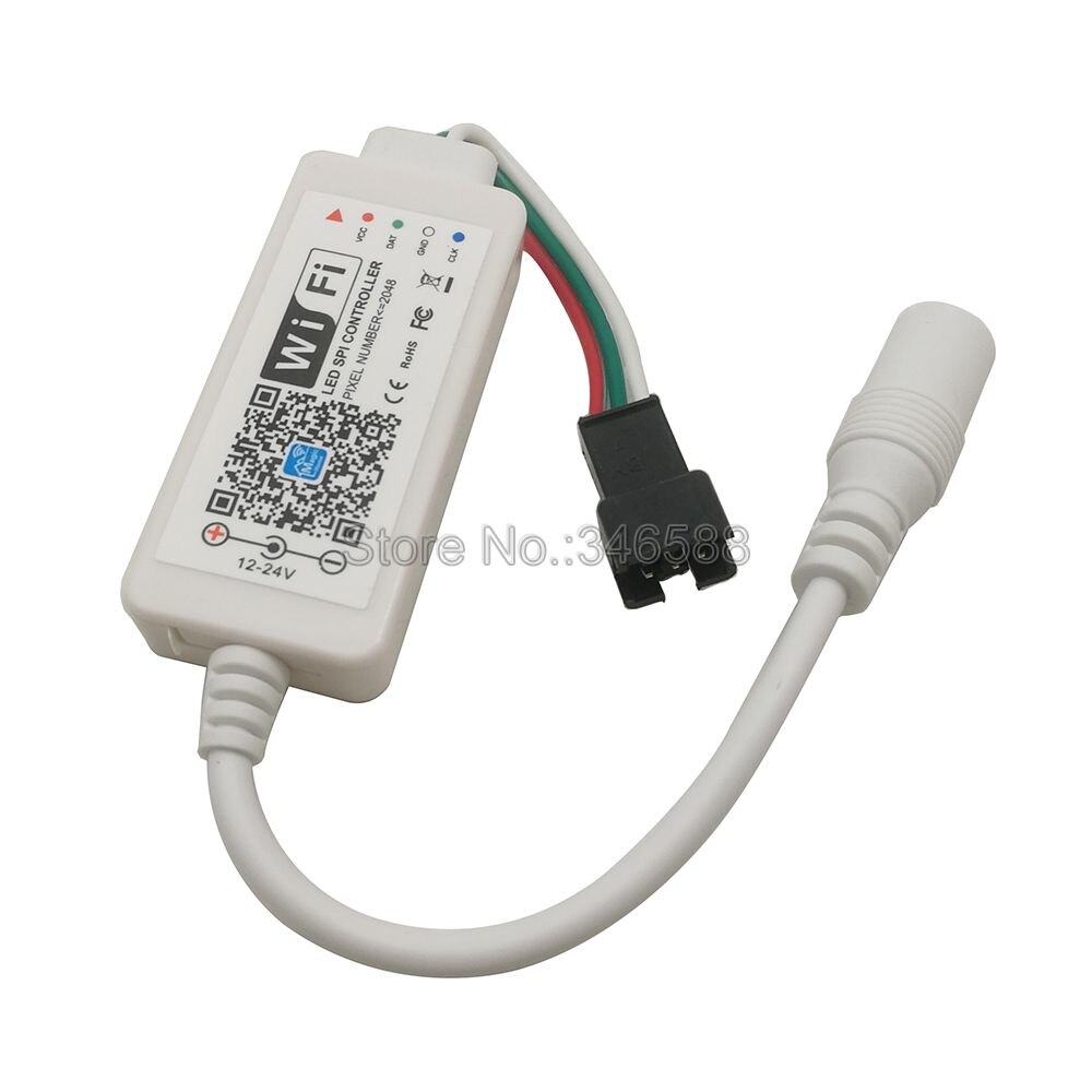 Dc12-24v magic home mini wifi spi led controller 2048 pixel smartphone app alexa google home röststyrning för 12v ws2811 strip