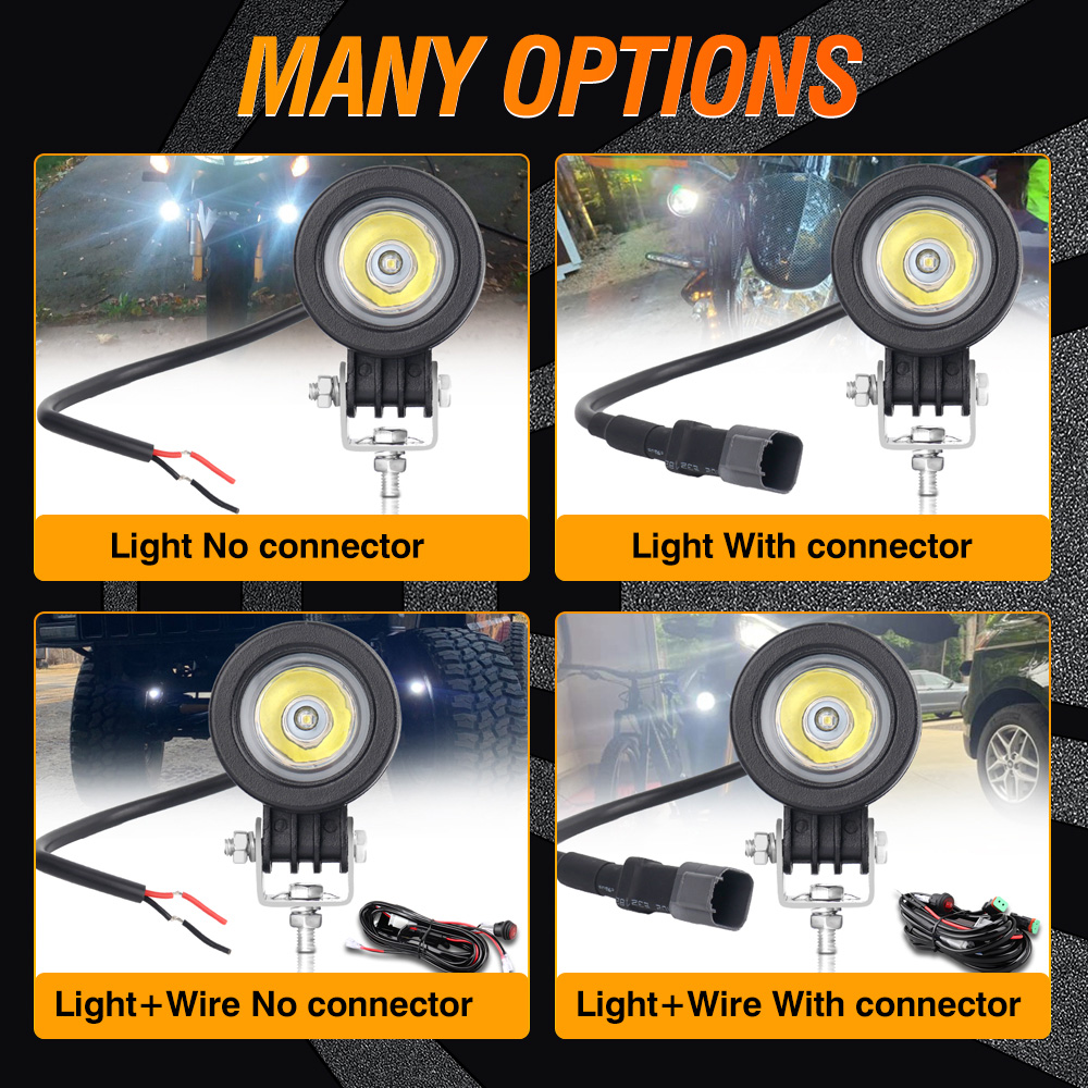 Motorfiets Led Rijden Lichten Spot Beam Extra Signaal Achterlicht Mist Werkverlichting Auto Suv Motor Moto Lamp 6000K