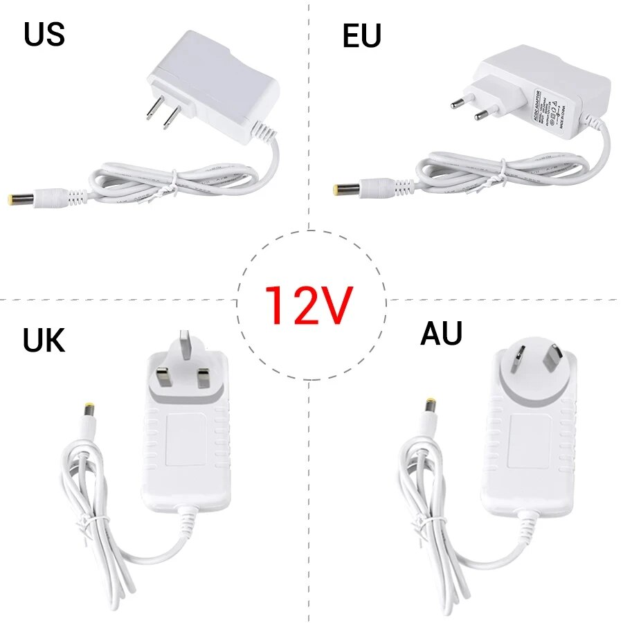 Wechselstrom 240-V bis Gleichstrom 12 V 24V 1a 2a 3a LED-Treiber transformator 12 Volt Schalt netzteil Adapter Konverter Ladegerät für LED-Streifen