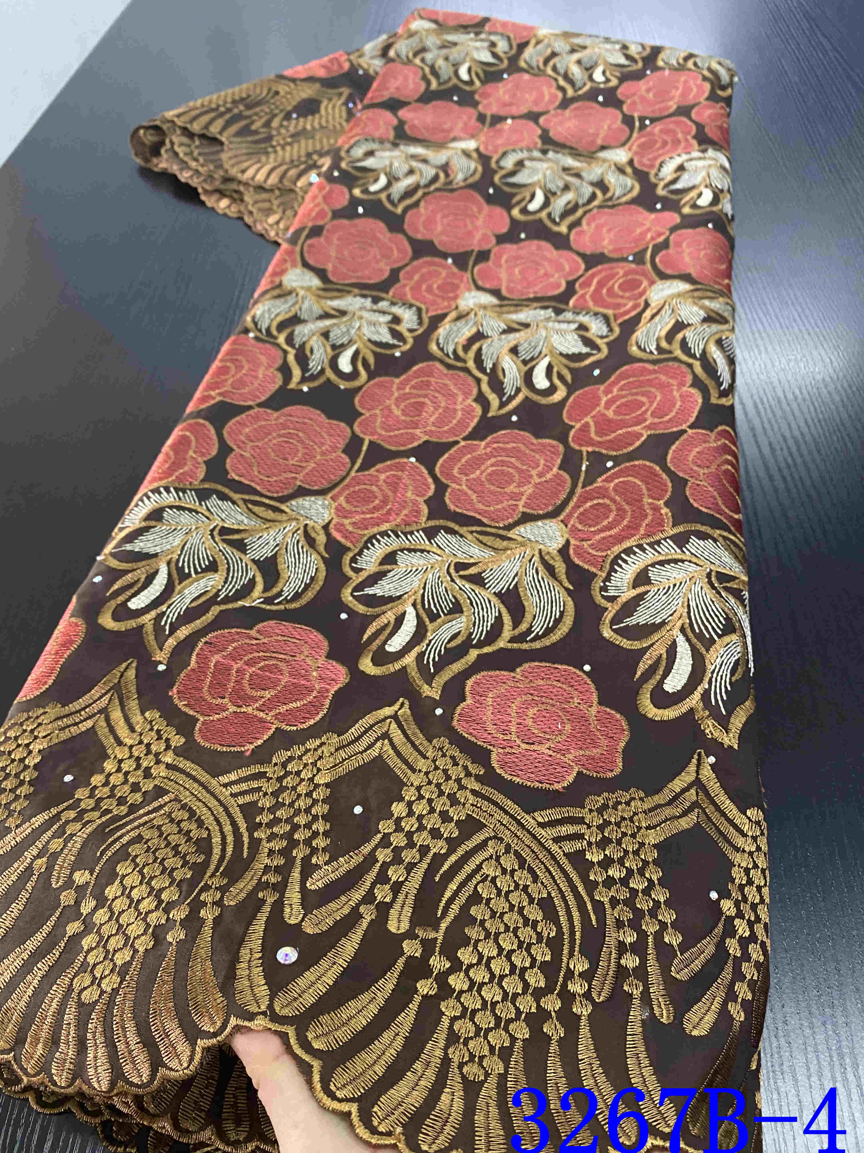 african dry lace fabric lace material tissu broderie dubai cotton fabric voile lace in switzerland YA3267B-6: Picture 4