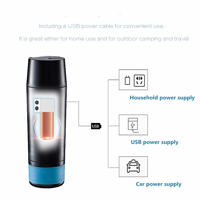 2 en 1 Capsule et moulu Mini expresso Portable cafetière Extraction chaude et froide USB électrique café en poudre faisant la Machine