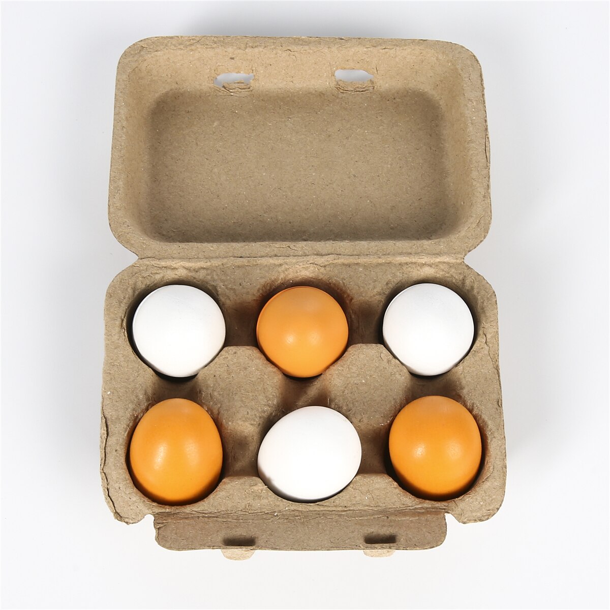 6PCS Wooden Eggs Yolk Pretend Play Kitchen Food Cooking Kids Children Baby Toy