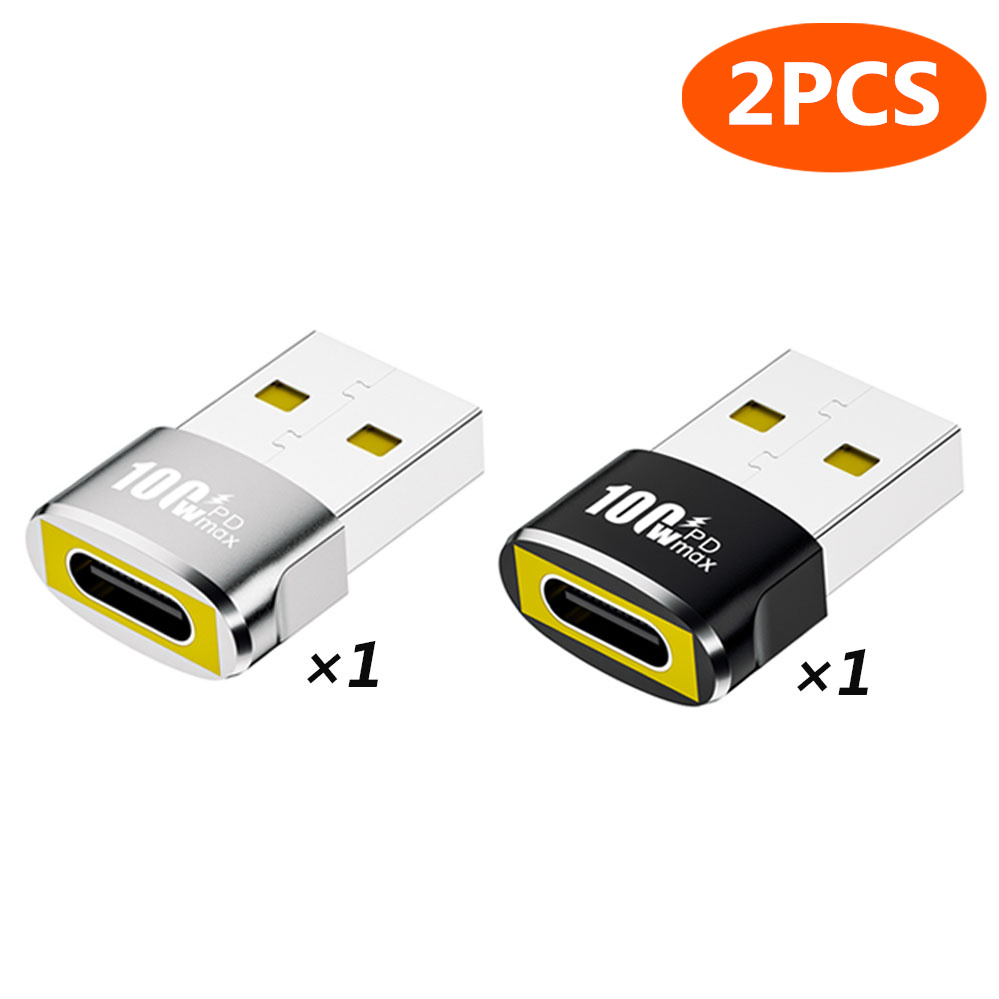 NNBILI PD 100W OTG Adapter USB to Type-C Converter USB-A Male To USB C Female Connector For Charging Data Transfer Wired Headset: Matte Black