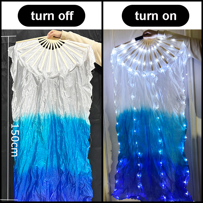 10inches Glow Folding LED Fan Dancing Light Fan Night Show Halloween Christmas Rave Accessories Carnival Supplies Dance Hand Fan: PURPLE