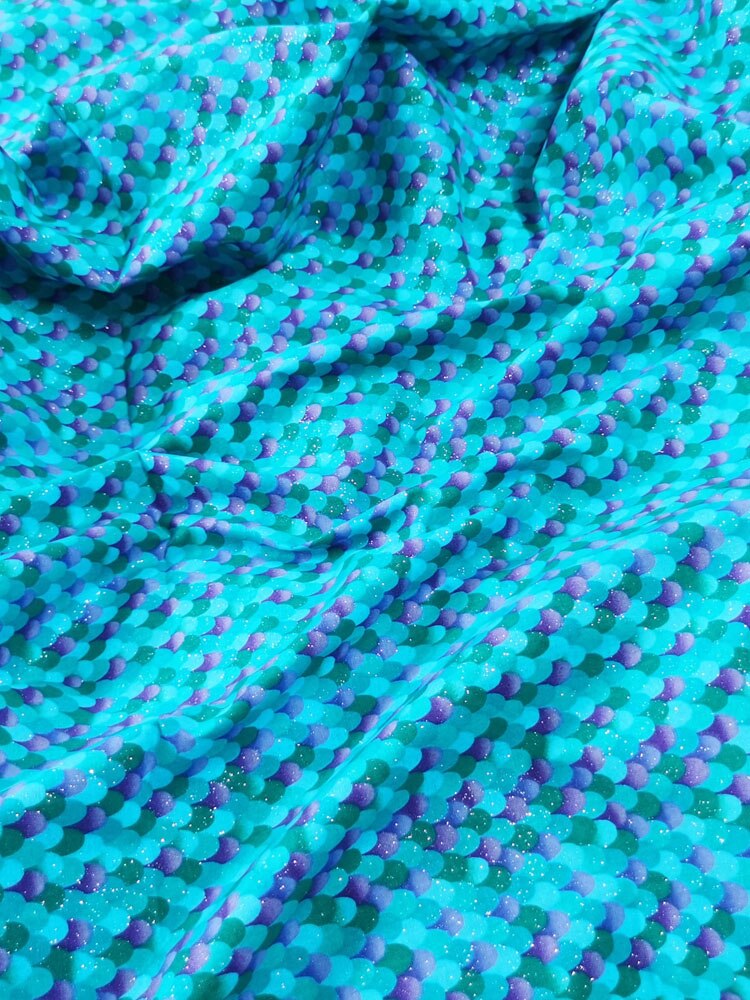 50x105cm rybia łuska bawełna materiał brokatowy pozłacany ręcznie syrenka skóra polichromia DIY szycie odzieży tkanki Telas niejednolita całość