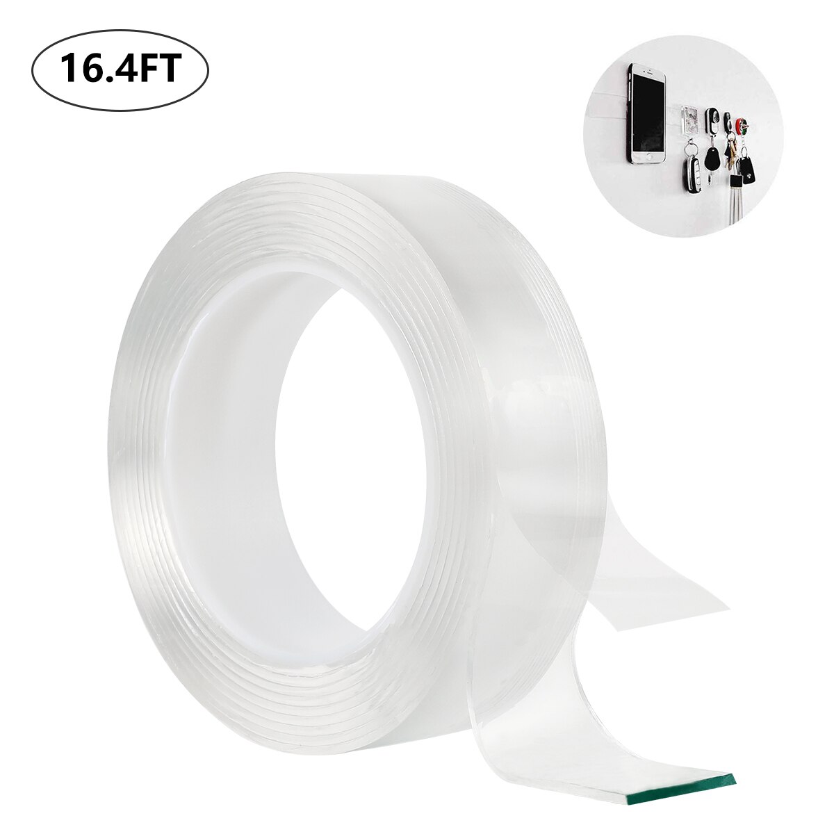 Cinta mágica Nano transparente lavable, adhesiva de doble cara reutilizable, 1M/3M/5M: 5M