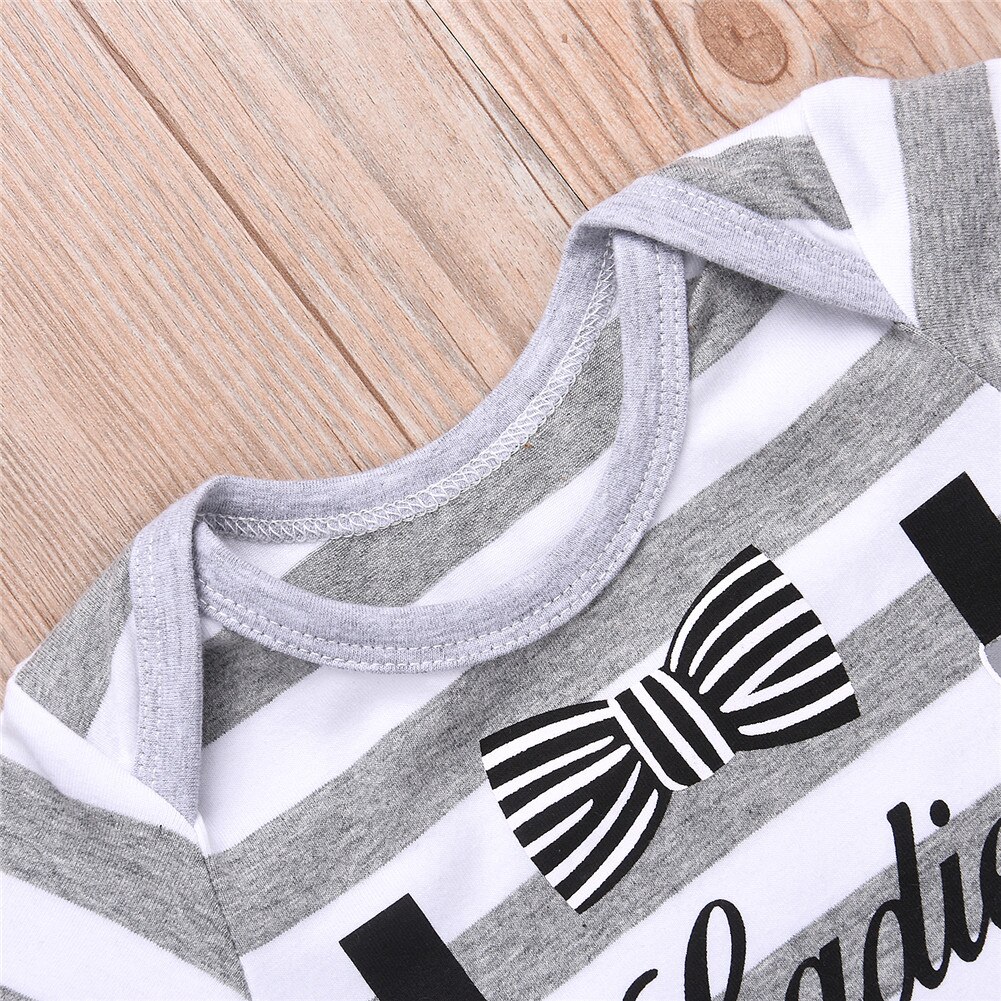 Newborn Infant Baby Boy Girl Kids Cotton Striped gentleman Romper Jumpsuit Clothes Outfit