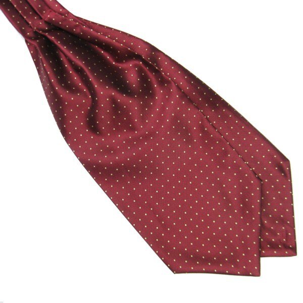 Brand Polka Dot Men Long Silk Scarves Cravat Ascot Ties Handkerchief Gentlemen: Dark Red