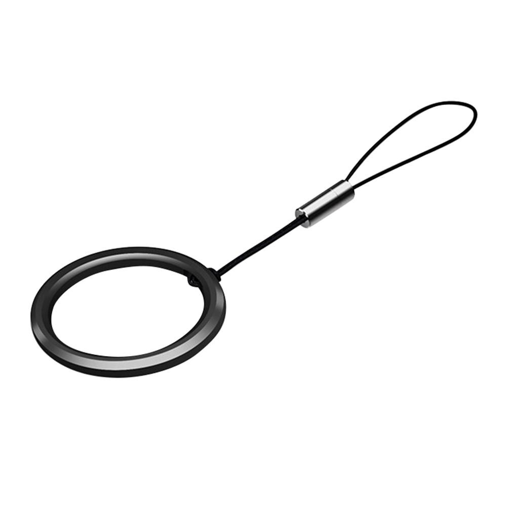 Afneembare Mobiele Telefoon Ronde Ring Anti-Verloren Cord U Disk Key Lanyard: Black