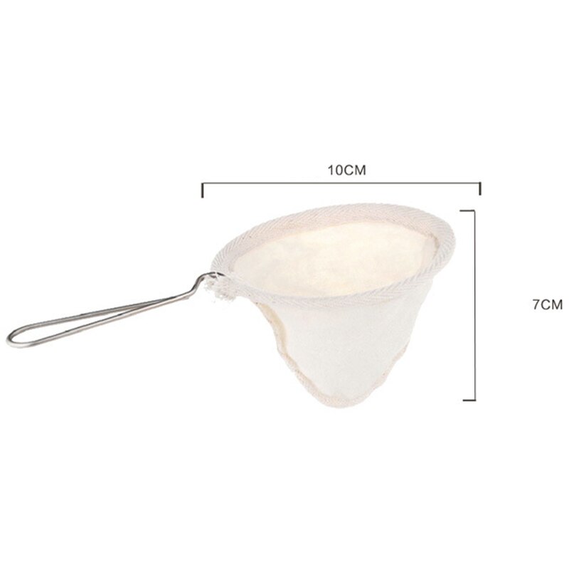 Herbruikbare Koffiefilter Zak Roestvrij Stalen Handgreep Flanellen Doek Zeef Dropping Pot Mesh Mand Gereedschap