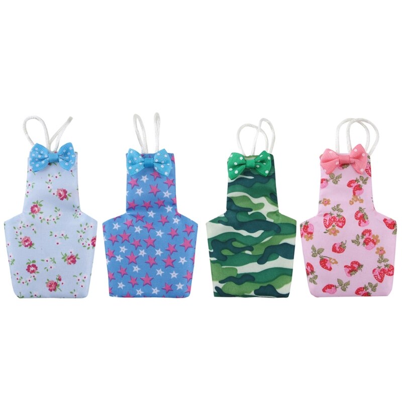 G5AB Vogel Luier Soft Vogels Vlucht Pak Wasbare Herbruikbare Papegaai Luiers Met Boog Decor Ademend Huisdier Pee Pads 2 Maten