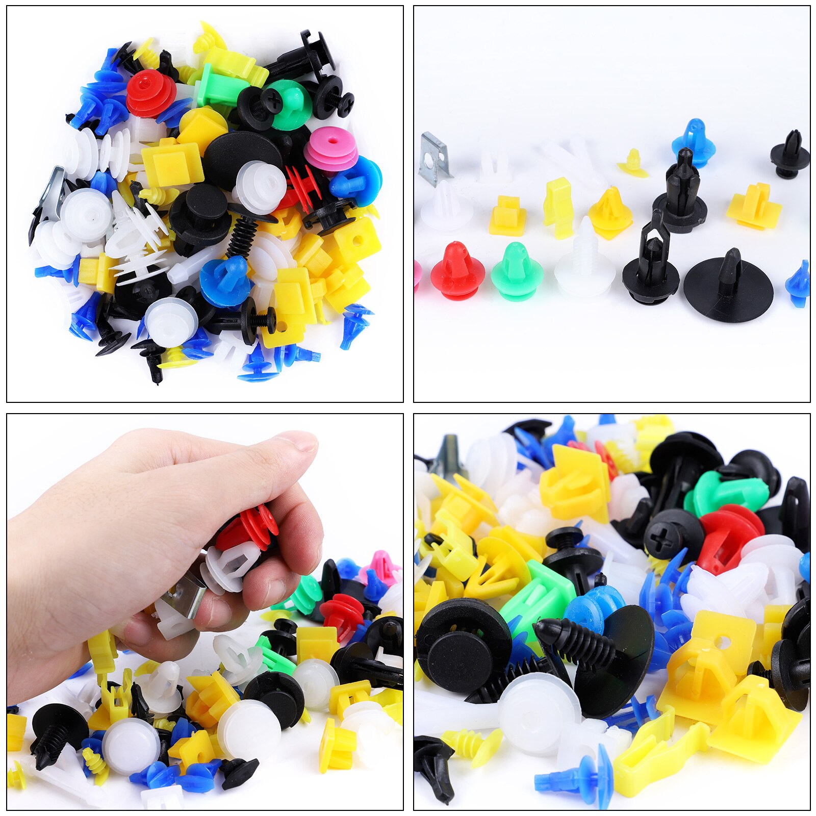 100 Pcs/set Car Panel Fender Fixing Rivets Push Pin Automotive Bumper Plastic Fastener Assorted Kit