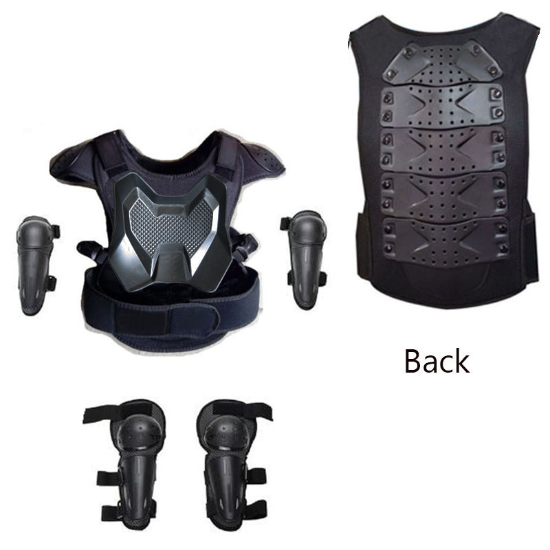 Équipement De Protection Moto Pour Enfant (5-12 Ans) - Gilet, Genouillères, Coudières - Pour Vélo, Skate, Motocross - Taille Unique Ajustable