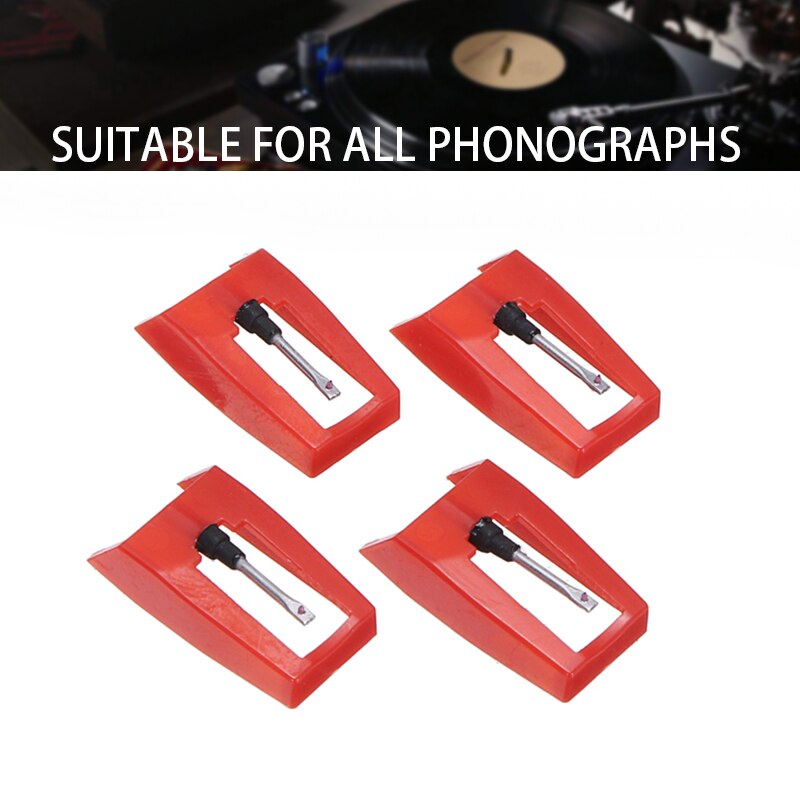 4pcs Suitable For Record Player Replacement Stylus Needle Universal Turntable Dual Moving Magnetic Stereo Vinyl Record Player